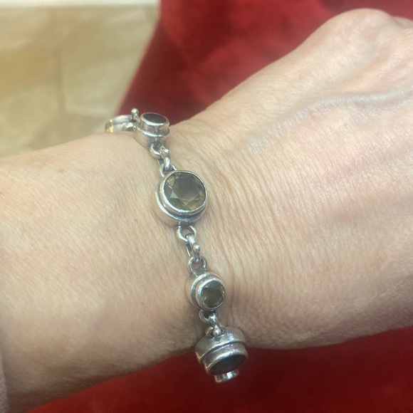 Smoky quartz and sterling silver bracelet - Picture 3 of 5